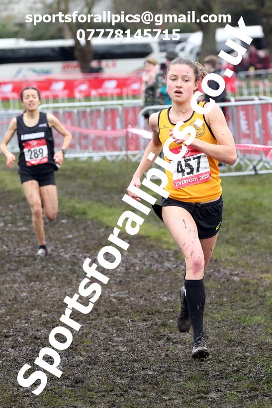 Senior girls, 2020 New Balance English Schools Champs., Sefton Park, Liverpool. Photo: David T. Hewitson/Sports for All Pics